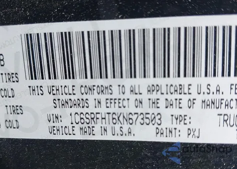 2019 Ram 1500 Limited 4X4 5'7 Box from USA, damaged, VIN 1C6SRFHT6KN673503